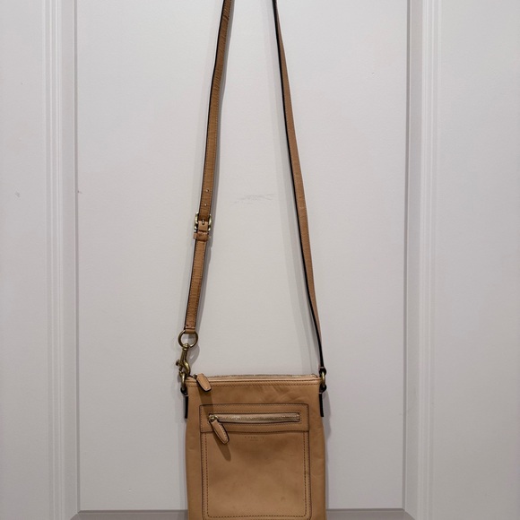 Coach Tan Leather North South Zip Crossbody - Picture 9 of 13